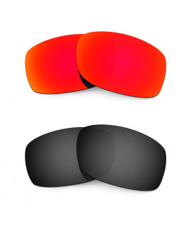 HKUCO Red+Black Polarized Replacement Lenses for Oakley Fives Squared Sunglasses